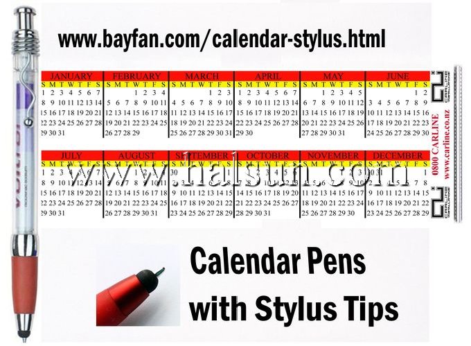 custom calendar stylus pens