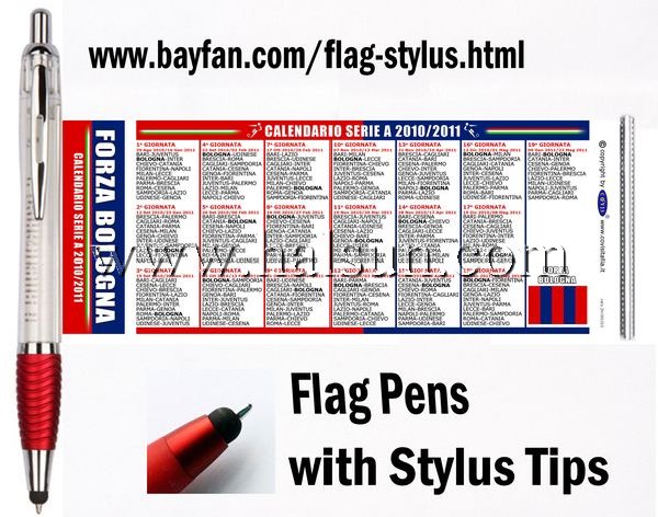 flag stylus, flag stylus pens, transparent barrel flag pen with capacitive stylus tips