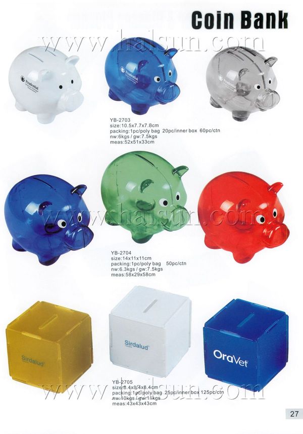 Promotional Plastic Piggy Coin Bank, Customized Plastic Piggy Coin Bank,