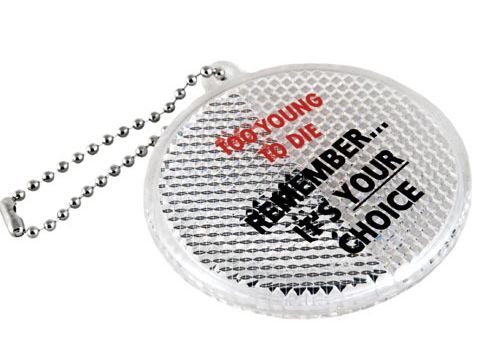 promotional round reflective key chains