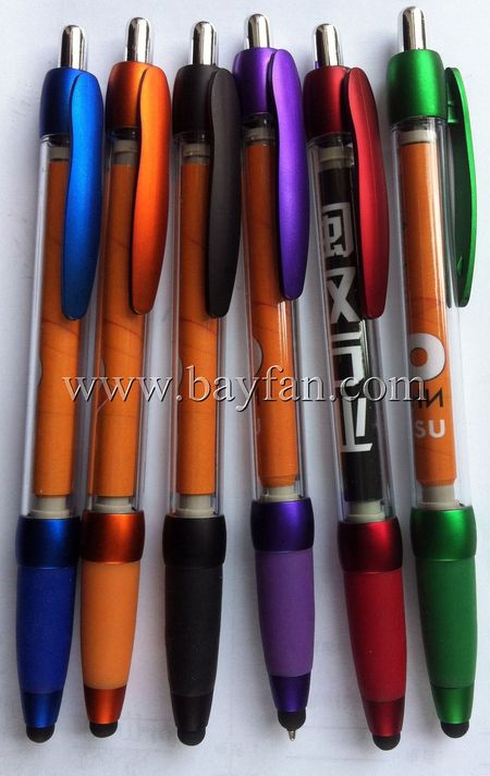 metallic banner stylus, 3 in 1 ballpoint pens/stylus/scroll banner